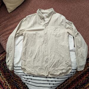 Men's Cream Button-Up Jacket